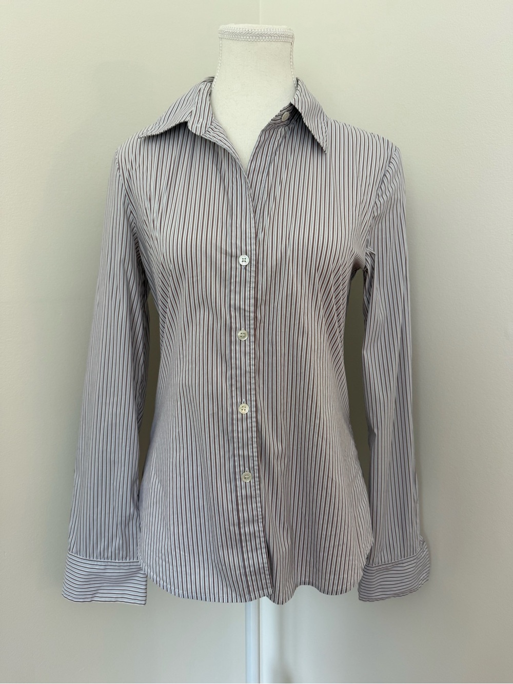 Theory Larissa Striped Button-Down Shirt Size Small